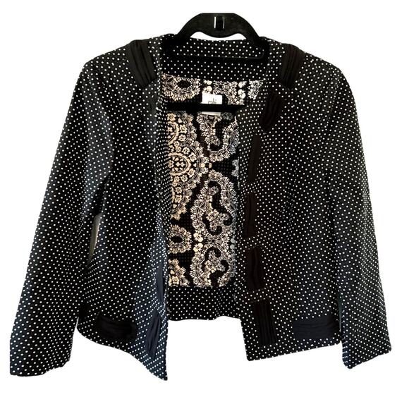 Cabi 5156 Black and White Polka Dot Blazer Jacket Size 4 - Picture 3 of 11